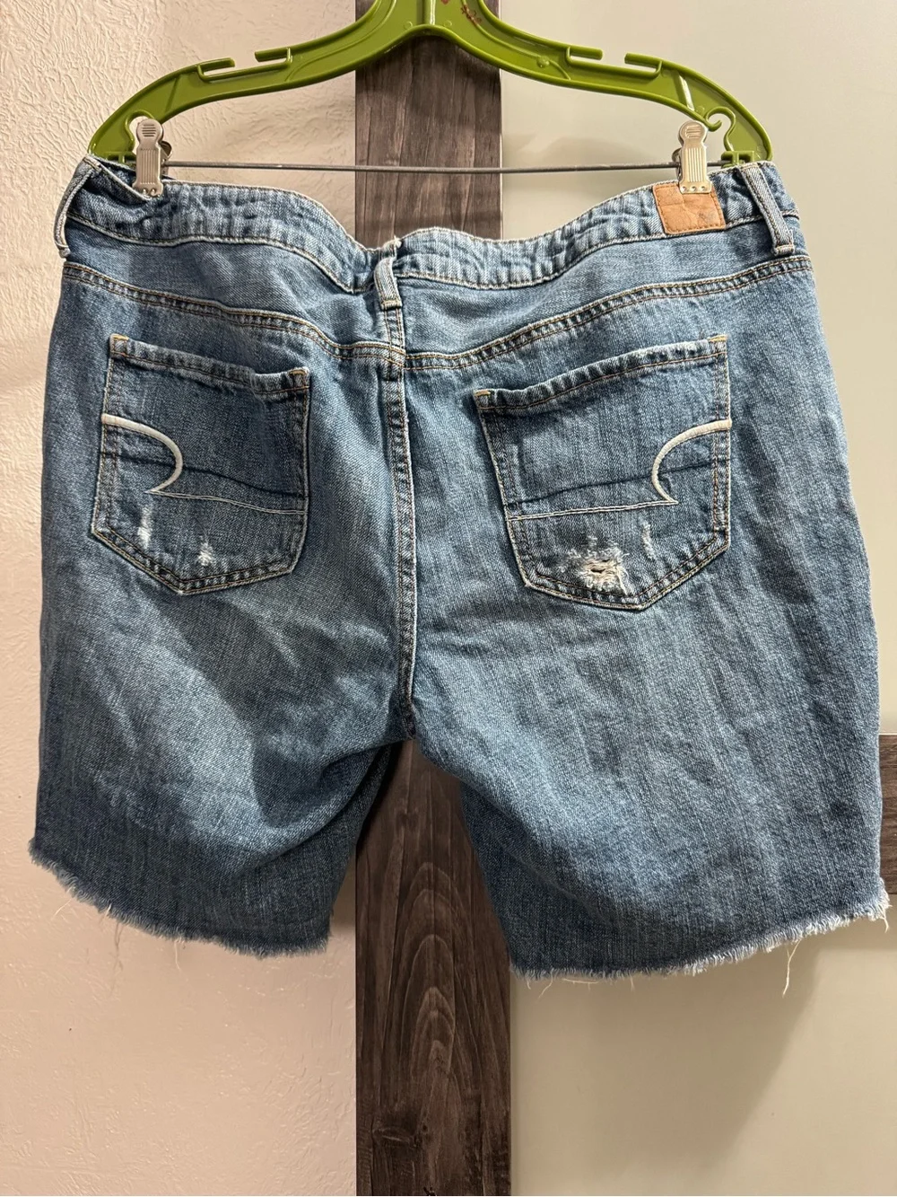 American Eagle Outfitters Distressed Denim Bermuda Shorts - Blue - Picture 2 of 3